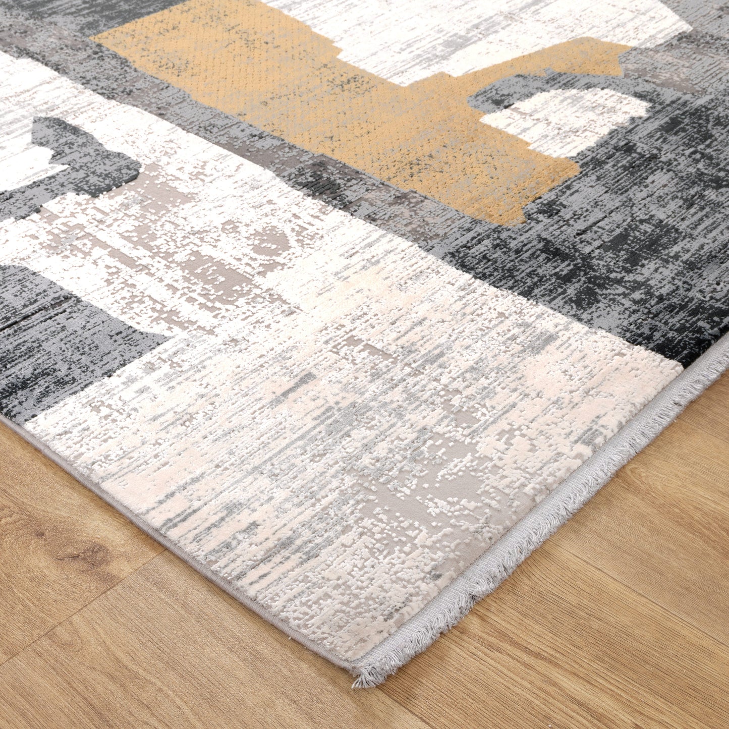 Chateau Shapes Grey Gold Rug - CH06
