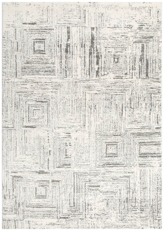 Mahoor 81635 Faded Squares Cream-Grey