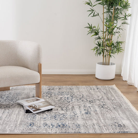 PARADISE MEDALLION GREY BLUE 20006