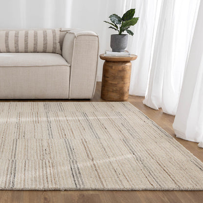 Praia Lines Natural Wool Rug