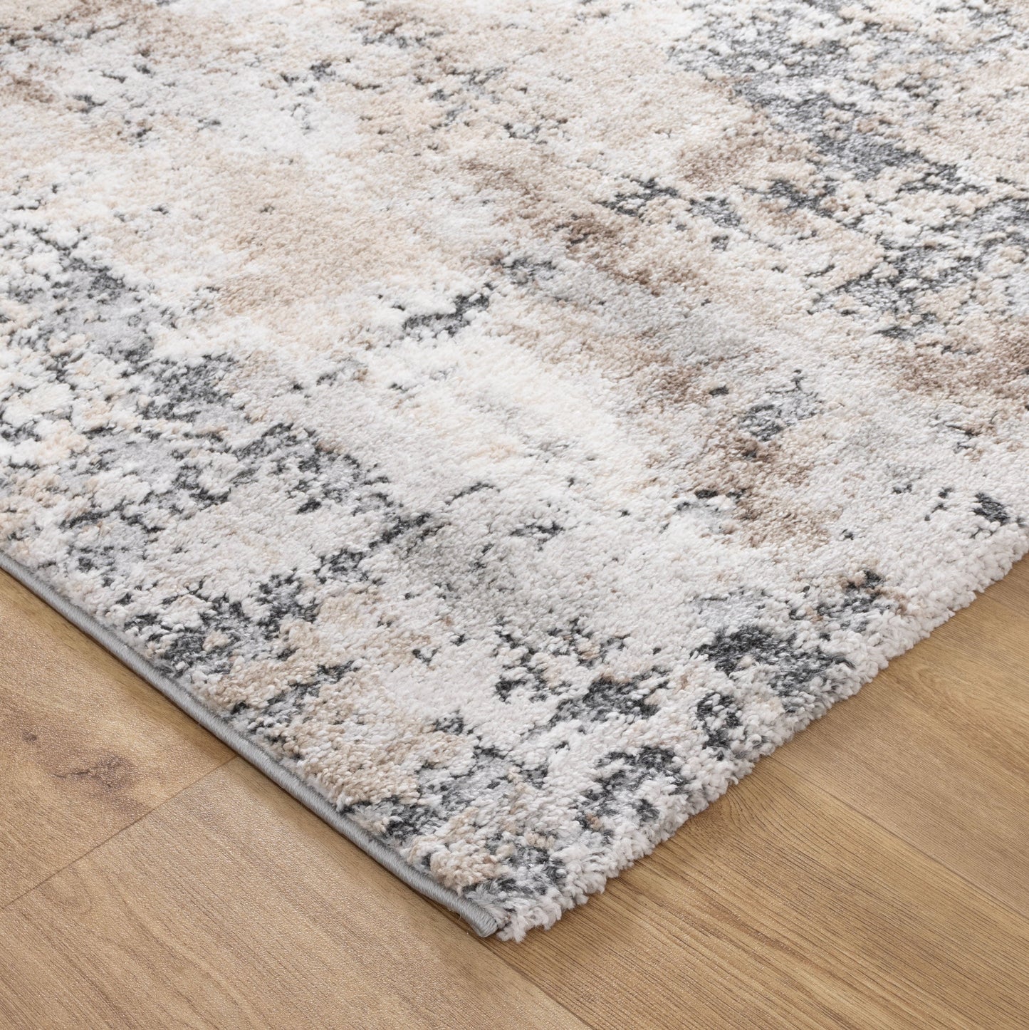 Nola Abstract Gray Beige Rug - N006