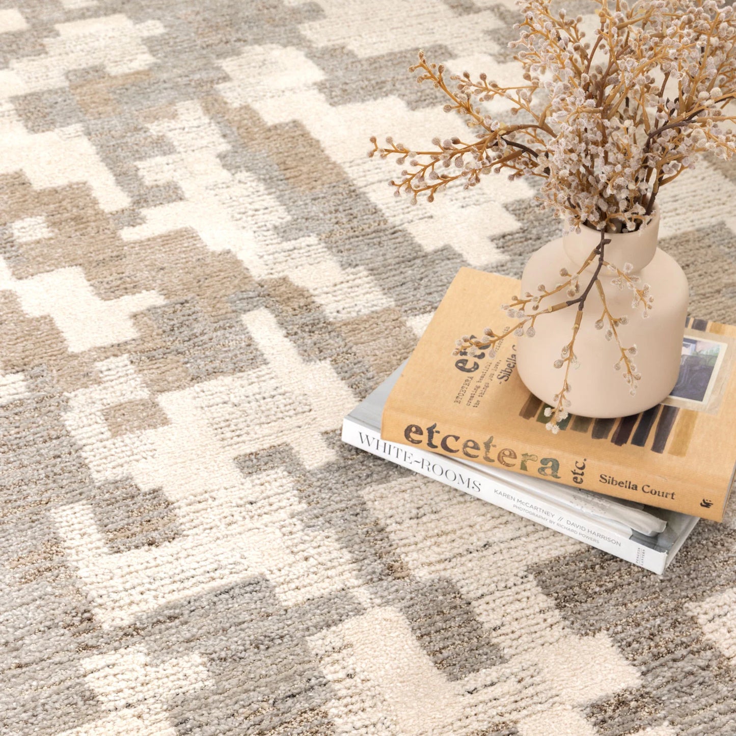 Mahoor 71634 Abstract Beige-Grey