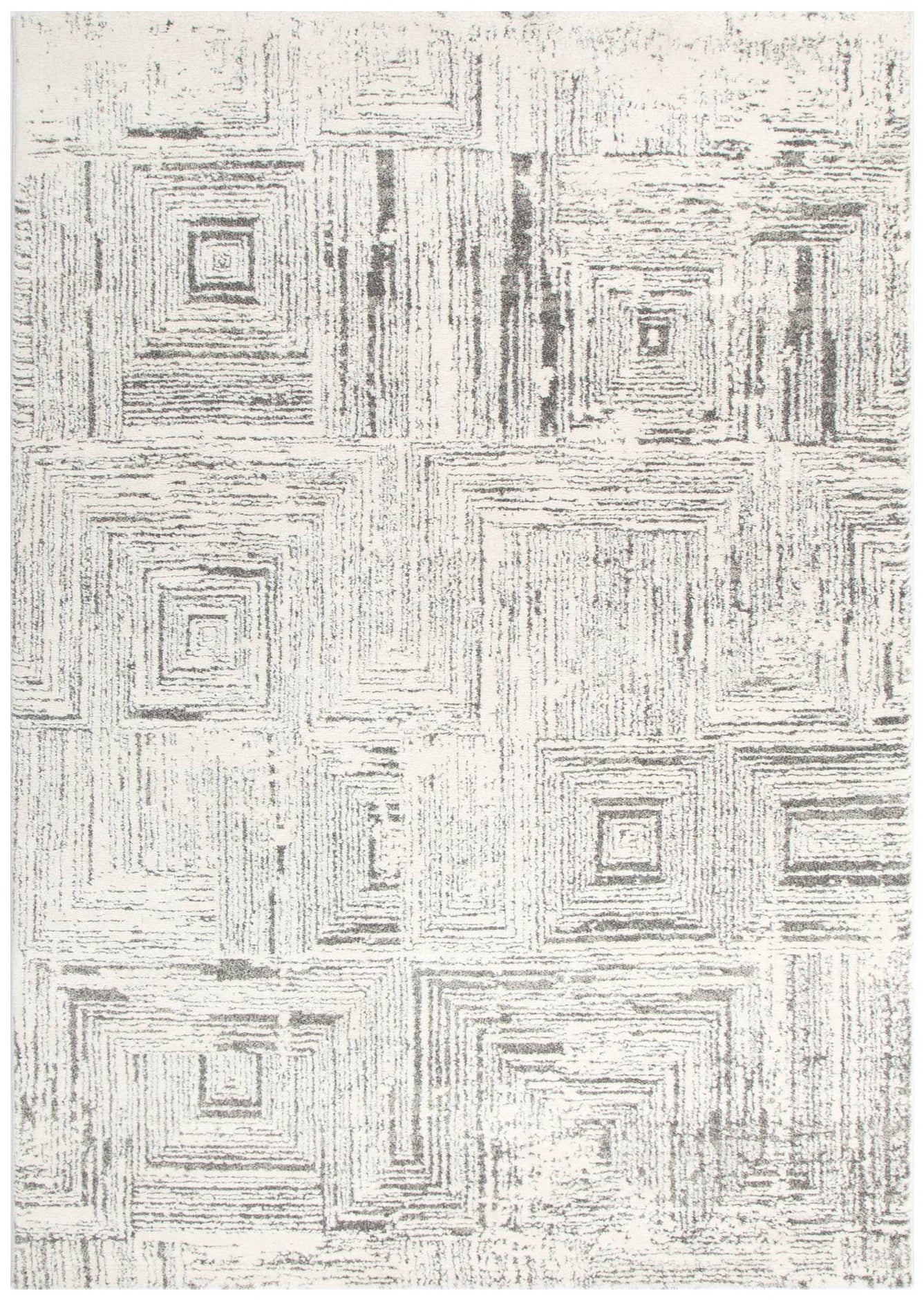 Mahoor 81635 Faded Squares Cream-Grey