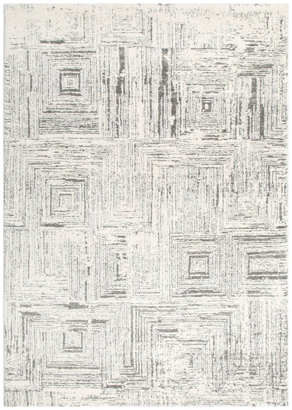 Mahoor 81635 Faded Squares Cream-Grey