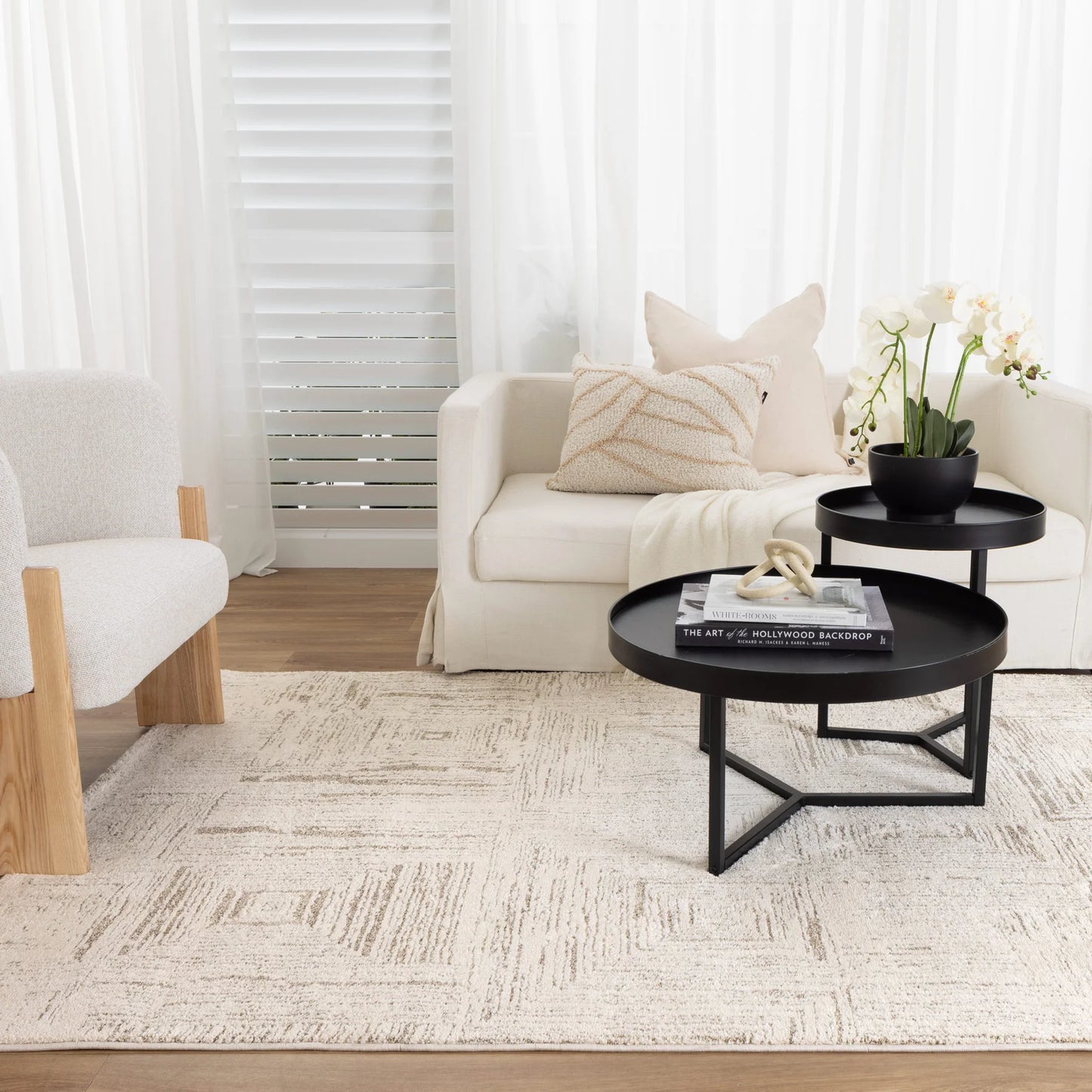 Mahoor 91635 Faded Squares Beige