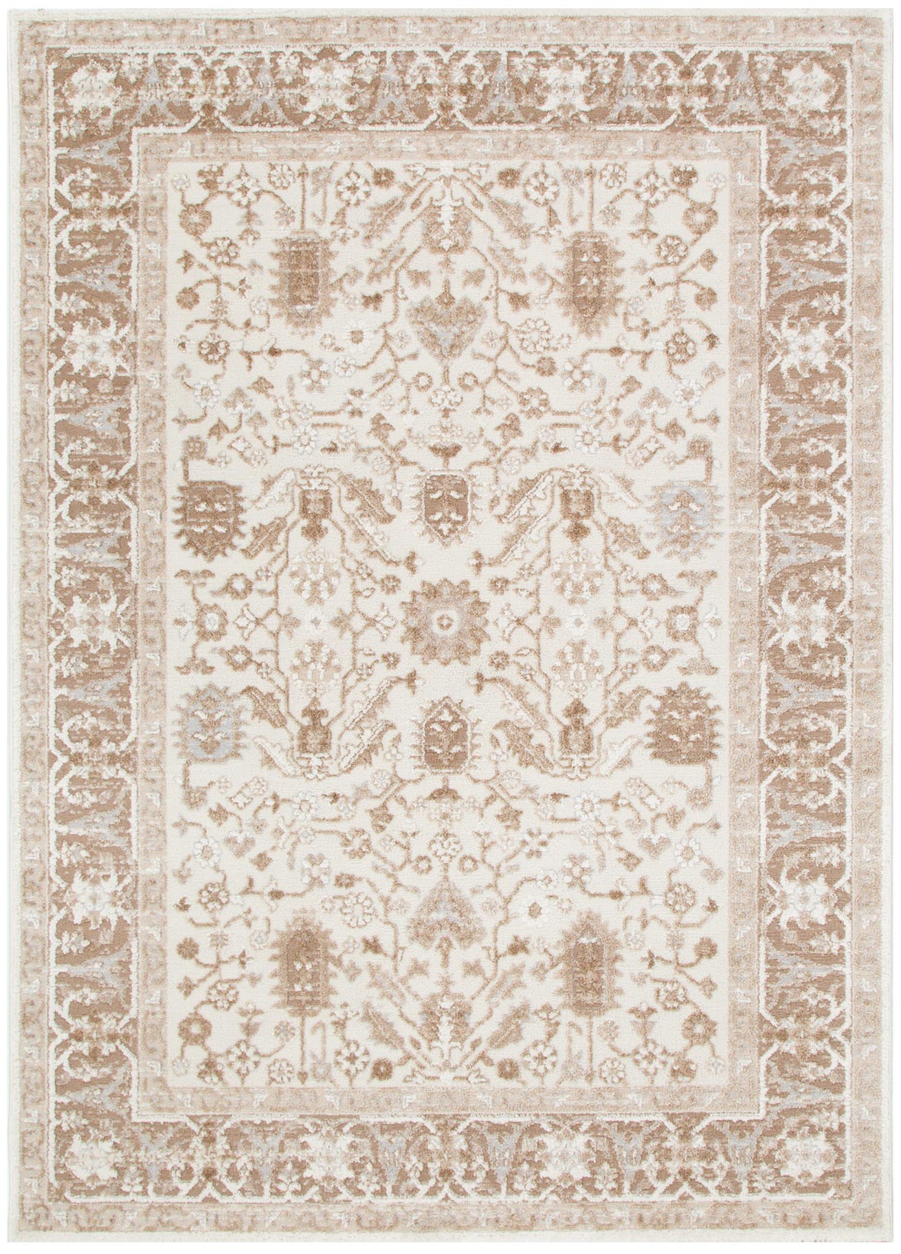 Sapphire  Oriental Border Beige Rug