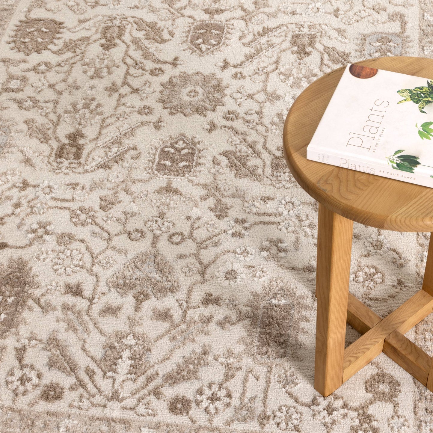 Sapphire  Oriental Border Beige Rug